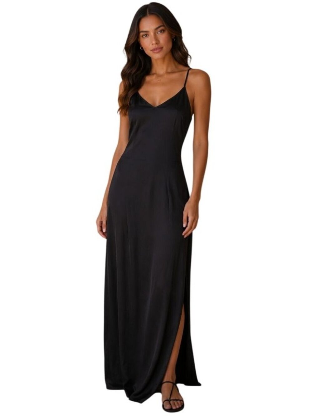 Sau Lee Black Maxi Slip Dress NWOT - Size 2